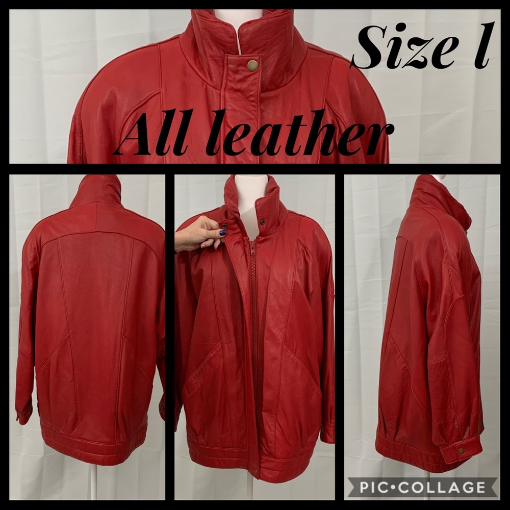 Red leather jacket